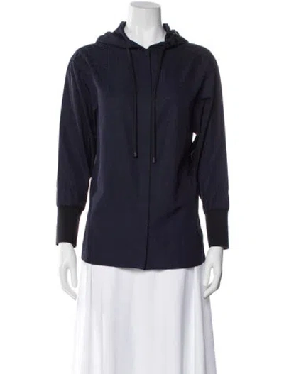 Pre-owned Loewe Silk Patterned Hoodie In Blue