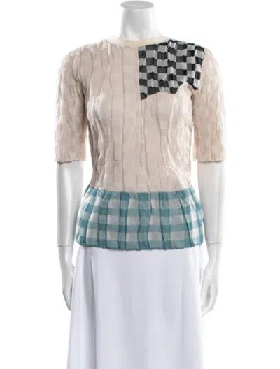 Pre-owned Loewe Silk Plaid Print Tunic In Pink