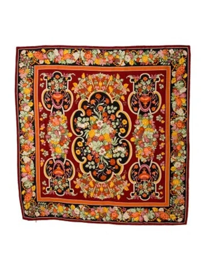 Pre-owned Loewe Silk Printed Scarf In Black