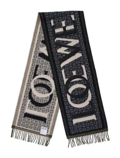 Pre-owned Loewe Silk Printed Scarf In Blue