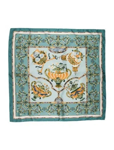Pre-owned Loewe Silk Printed Scarf In Blue