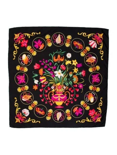 Pre-owned Loewe Silk Printed Scarf In Green