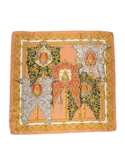 Pre-owned Loewe Silk Printed Scarf In Neutral
