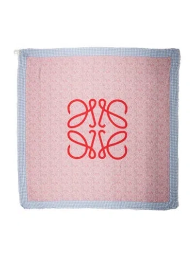 Pre-owned Loewe Silk Printed Scarf In Pink