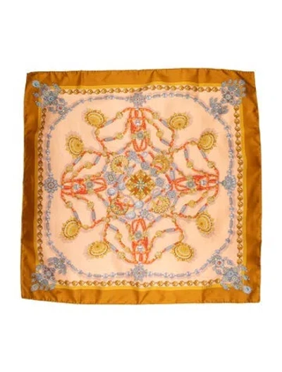 Pre-owned Loewe Silk Printed Scarf In Yellow