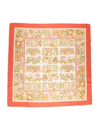 Pre-owned Loewe Silk Printed Scarf In Yellow