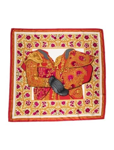 Pre-owned Loewe Silk Printed Scarf In Yellow