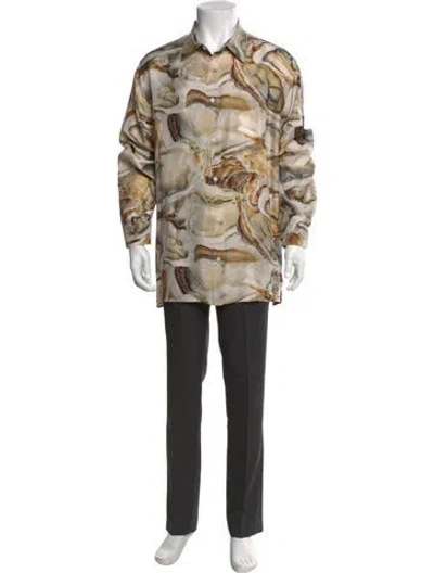 Pre-owned Loewe Silk Printed Shirt In Neutral