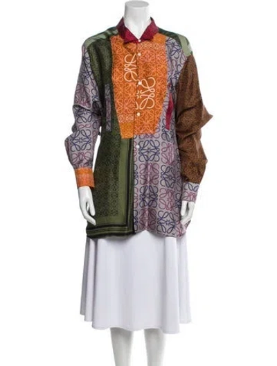 Pre-owned Loewe Silk Printed Tunic In Multi
