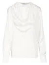 Loewe Silk Satin Blouse Shirts White In White