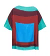 Loewe Womens Green/red/multicolor Colour-block Silk Scarf Top In Multi