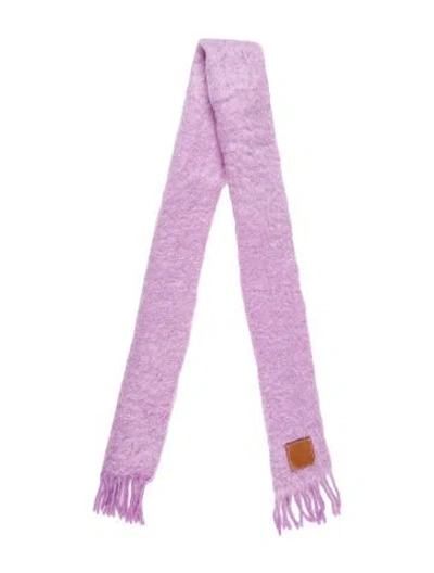 Pre-owned Loewe Silk Scarf In Purple