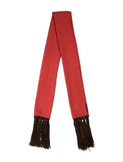 Pre-owned Loewe Silk Scarf In Red