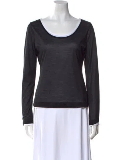 Pre-owned Loewe Silk Scoop Neck Sweater In Black