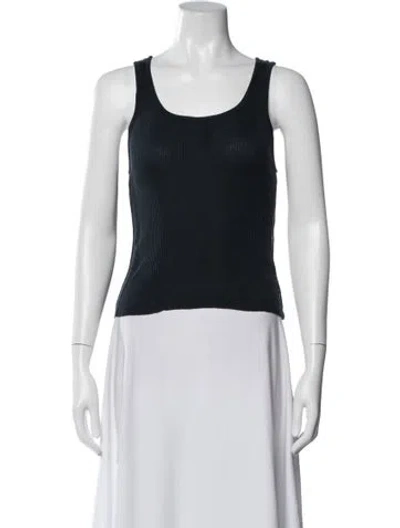 Pre-owned Loewe Silk Scoop Neck Top In Blue