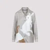 Loewe Silk Shirt With Bunny Cuff Links In Dark Beige