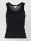 Loewe Silk Sleeveless Tank Top With Ribbed Texture In Black