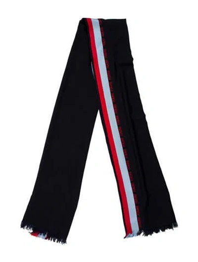 Pre-owned Loewe Silk Striped Scarf In Blue