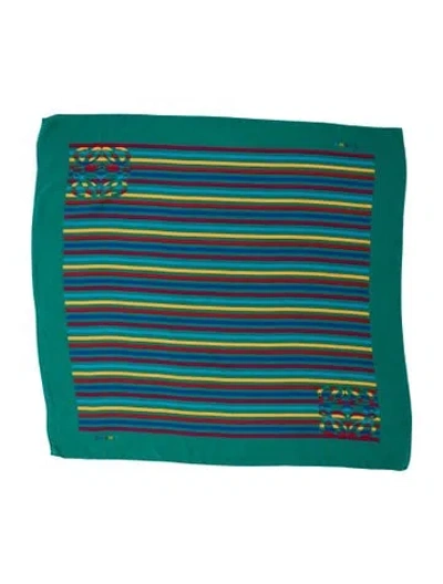Pre-owned Loewe Silk Striped Scarf In Multi