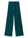 Loewe Womens Wide-leg Relaxed-fit Silk Pyjama Bottoms Dark Green