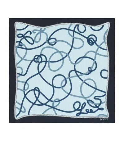 Loewe Silk Twill Scarf In Red