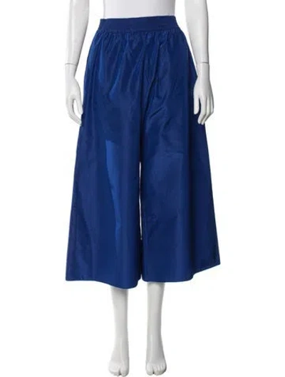 Pre-owned Loewe Silk Wide Leg Pants In Blue