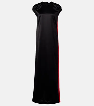 Loewe Silk-blend Satin Maxi Dress In Black