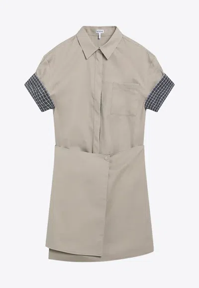 Loewe Silk-blend Wrap Dress In Beige