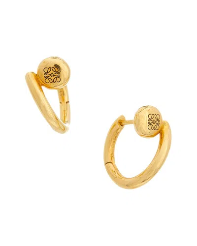 Loewe Silver Anagram Pebble Mini Hoop Earrings In Metallic