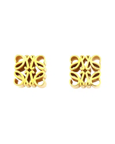 Pre-owned Loewe Silver Anagram Stud Earrings Gold (authentic Pre-loved)