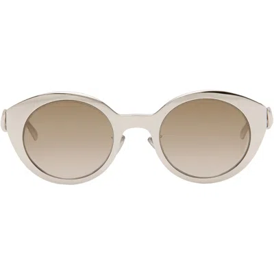 Loewe Silver Coil Sunglasses In Shiny Palladium / Gr