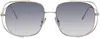 Loewe Silver Cutout Square Sunglasses In Shiny Palladium / Gr