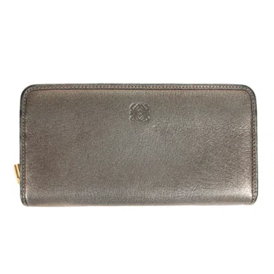 Pre-owned Loewe Silver Leather Long Wallet (bi-fold) ()