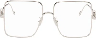 Loewe Silver Oversize Square Retro Titanium Glasses In Metallic