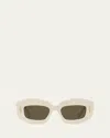 Loewe Silver Screen 49mm Rectangular Sunglasses In Ivry Brown