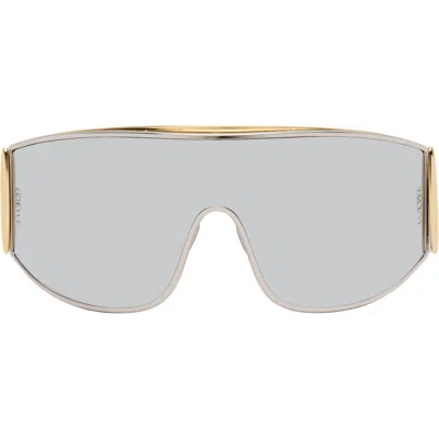 Loewe Silver Speed Shield Sunglasses In Shiny Palladium / Sm