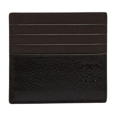 Loewe Simple Open Cardholder In Supple Grained Calf Leather In Brown