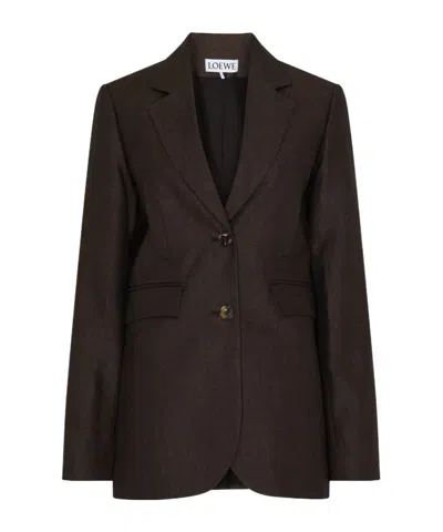 Loewe Single-breasted Blazer In Black