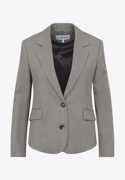 Loewe Single-breasted Buttoned Jacket In Neutral
