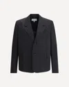 Loewe Men Single-breasted Jacket In Wool Gabardine In Gray