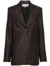 Loewe Linen Single-breasted Tailored Jacket Jackets Brown In Brown
