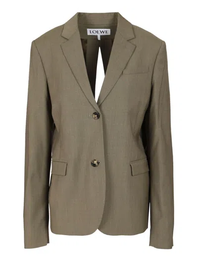 Loewe Single-breasted Tailored Jacket Jackets Green