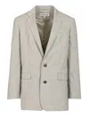 Loewe Single-breasted Tailored Jacket Jackets Grey In Gray