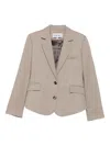 Loewe Single-breasted Wool Blazer In Gray