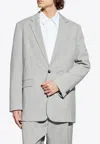 Loewe Single-breasted Wool Blazer In Gray