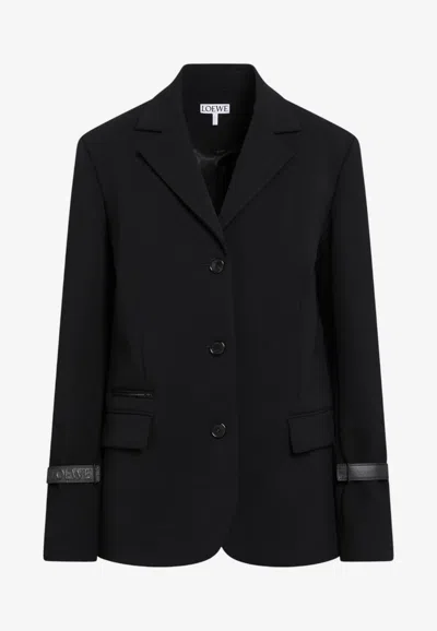Loewe Single-breasted Buttoned Blazer In Black