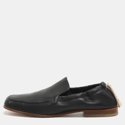 Pre-owned Loewe Size 39 Black Leather Elasticated Loafers