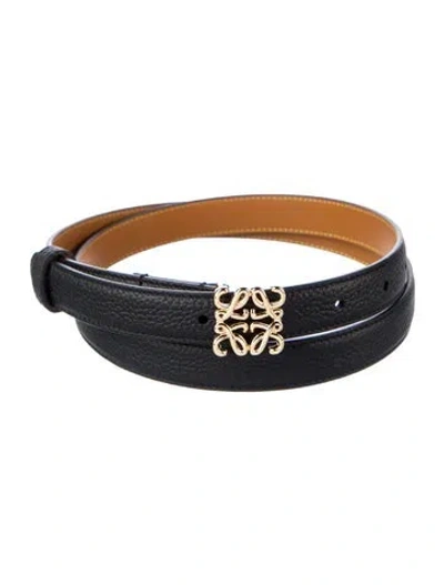 Pre-owned Loewe Skinny Leather Belt In Black