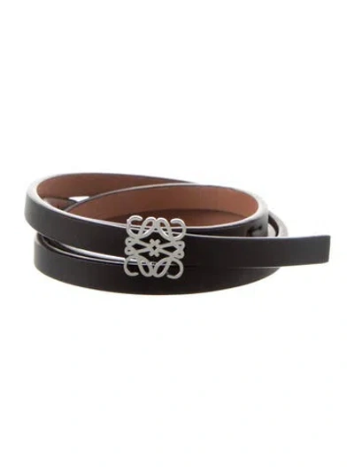 Pre-owned Loewe Skinny Leather Belt In Black