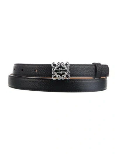 Pre-owned Loewe Skinny Leather Belt In Black